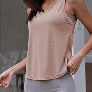 OYANUS Workout Top Backless Yoga Shirt Open Back Medium